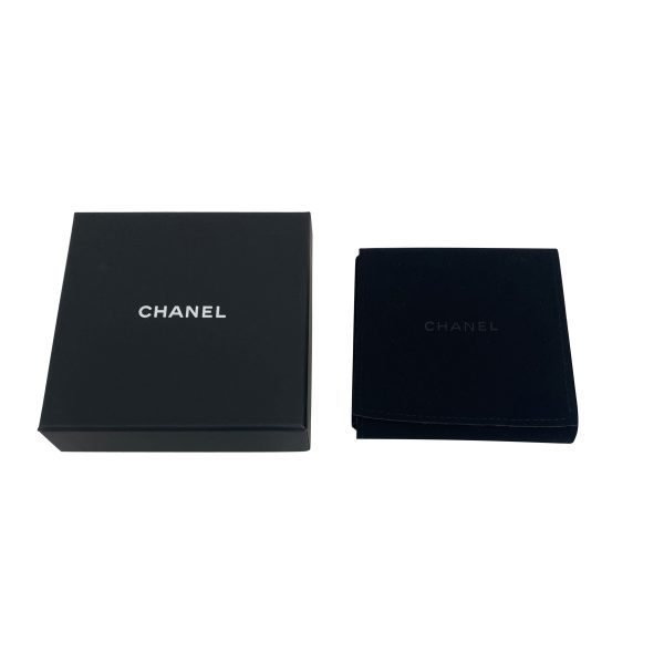 116384 box Strass Chanel CC n Black Silver Earrings