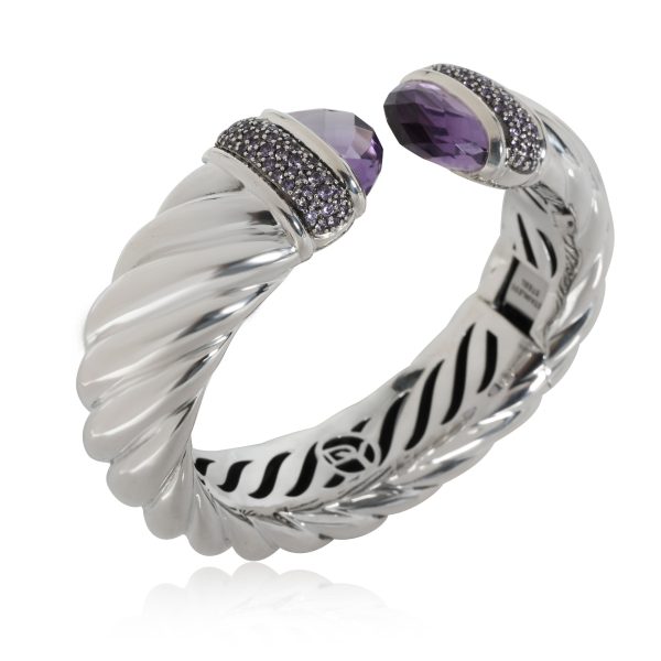 116468 av David Yurman Waverly Amethyst Cuff in Sterling Silver