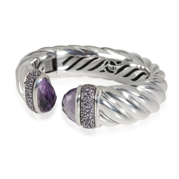 116468 sv David Yurman Waverly Amethyst Cuff in Sterling Silver