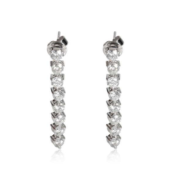 3 Prong Diamond Line Earrings in 18k White Gold 24 CTW 3 Prong Diamond Line Earrings in 18k White Gold 24 CTW