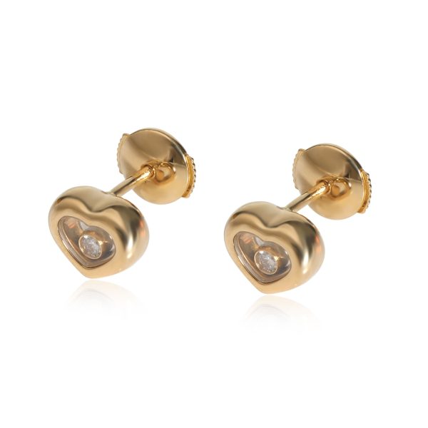 116583 sv Chopard Happy Diamonds Heart Earrings in 18k Yellow Gold 011 CTW