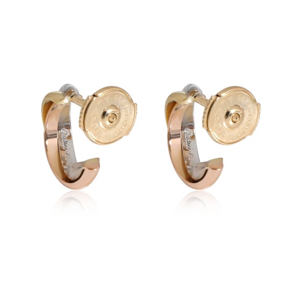 116586 bv Cartier Trinity Hoop Earring in 18K 3 Tone Gold