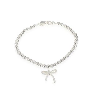 Tiffany Co Bead Bow Bracelet in Sterling Silver Cart