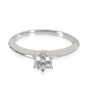 Tiffany Co Diamond Engagement Ring in Platinum F VVS2 038 CTW Cart