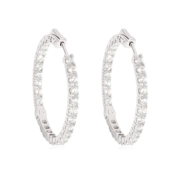 Diamond Inside Out Hoop Earrings in 14K White Gold 300 CTW Diamond Inside Out Hoop Earrings in 14K White Gold 300 CTW