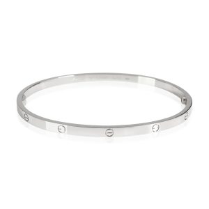 Cartier LOVE Bracelet in 18k White Gold Louis Vuitton On the Go PM Shoulder Handbag Black