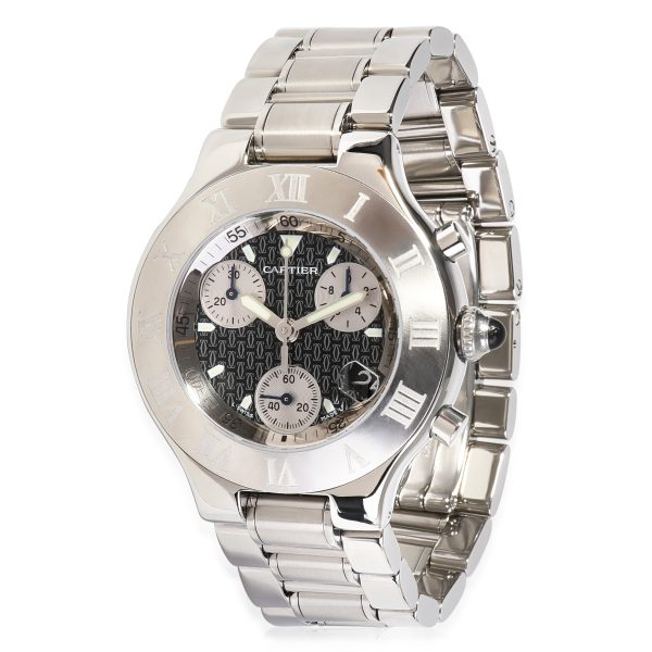 Cartier 21 Chronoscaph 2424 Mens Watch in Stainless Steel Cartier 21 Chronoscaph 2424 Mens Watch in Stainless Steel