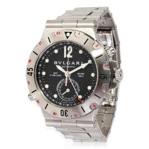 Bulgari Diagono Scuba GMT SD 38 S GMT Mens Watch in Stainless Steel Cart