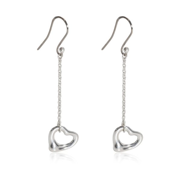 Tiffany Co Elsa Peretti Open Heart Drop Earring in Sterling Silver Tiffany Co Elsa Peretti Open Heart Drop Earring in Sterling Silver