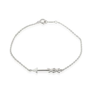 Tiffany Co Palomas Graffiti Arrow Bracelet in Sterling Silver Louis Vuitton Pochette Weekend Chain Wallet Monogram Brown