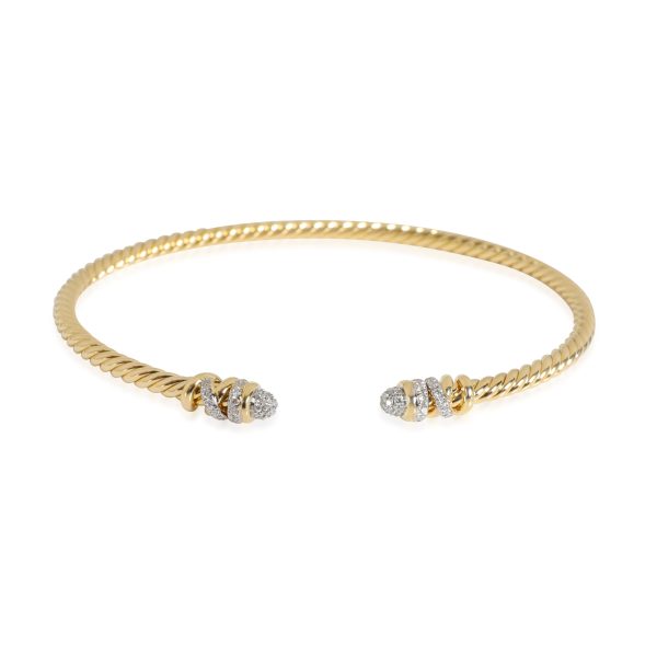 David Yurman Helena Petite Diamond Bangle in 18K Yellow Gold 028 CTW David Yurman Helena Petite Diamond Bangle in 18K Yellow Gold 028 CTW