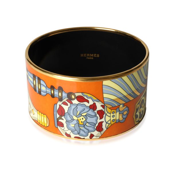 Hermès Enamel Extra Wide Flacons Orange Bangle Hermès Enamel Extra Wide Flacons Orange Bangle