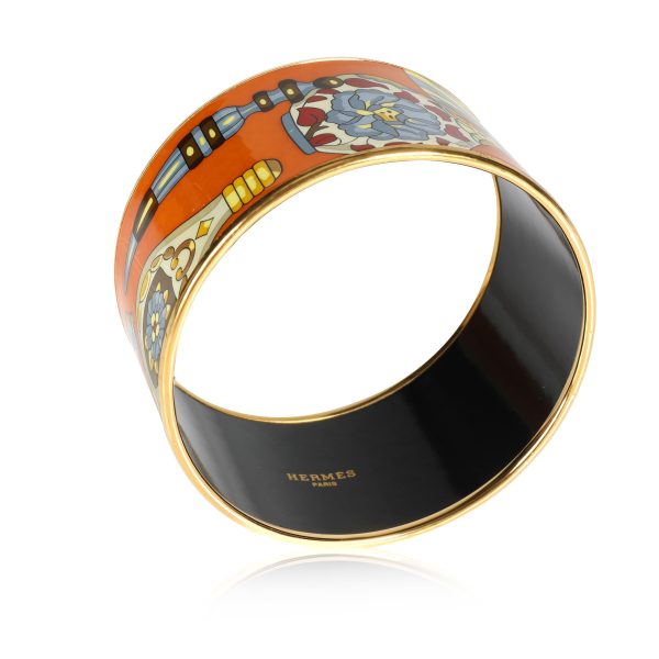 116831 pv f2ca9f66 cce8 4694 89d8 cb2bf3c687b5 Hermès Enamel Extra Wide Flacons Orange Bangle