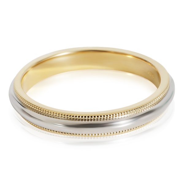 Mixed Wedding Band Tiffany Co Classic 3 mm Milgrain Wedding Band in 18K Yellow Gold Platinum