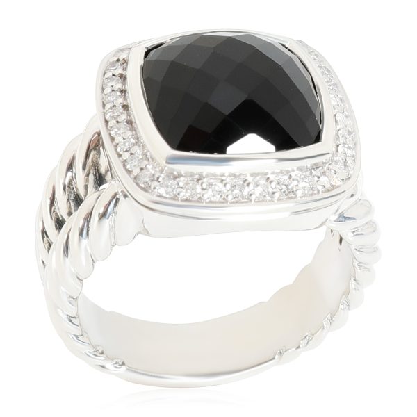 117033 av afb13c8e de9b 47f3 8b0d 9c9ce331716a David Yurman Albion Checkerboard Onyx Diamond Ring Sterling Silver 022 Ctw