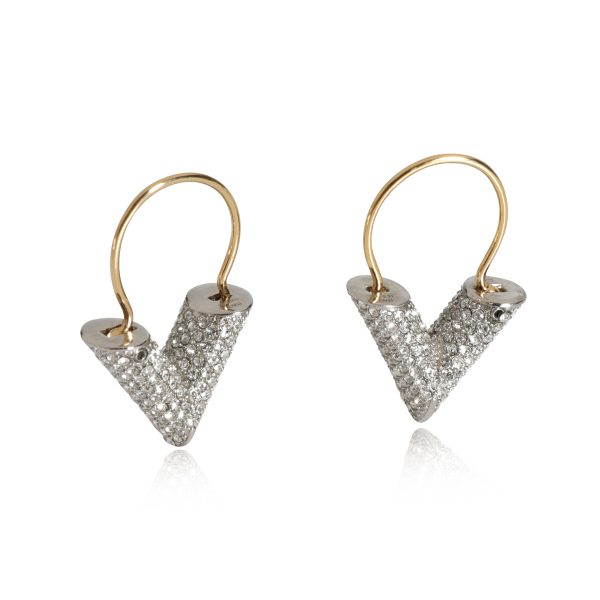 117045 bv Louis Vuitton Essential V Crystal Pave Earrings