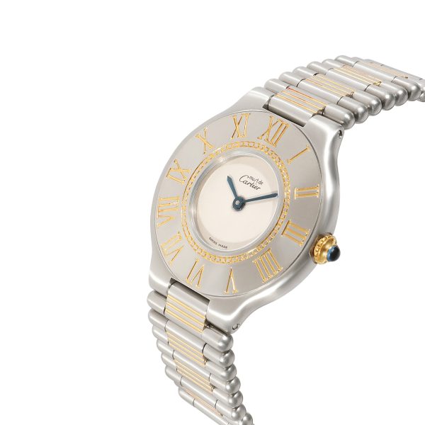 117112 lv Cartier Must de Cartier 21 9010 Womens Watch in Gold PlateStainless Steel