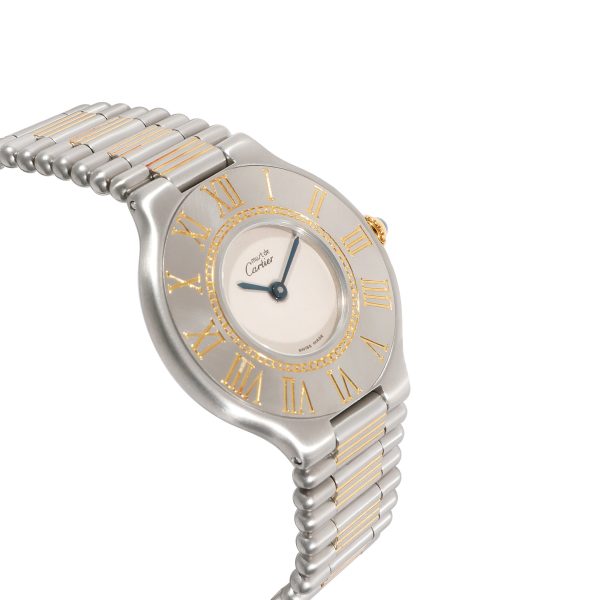 117112 rv Cartier Must de Cartier 21 9010 Womens Watch in Gold PlateStainless Steel