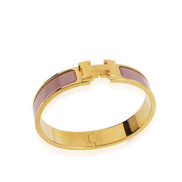 117206 sv Hermès Gold Plated Clic H Bracelet