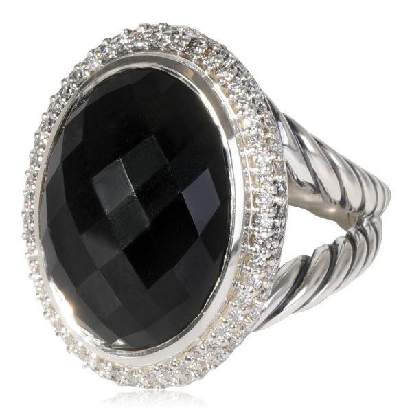 David Yurman Black Onyx Diamond Cocktail Ring David Yurman Black Onyx Diamond Cocktail Ring Sterling Silver 081 Ctw