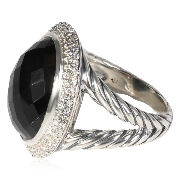 Sterling Silver David Yurman Black Onyx Diamond Cocktail Ring Sterling Silver 081 Ctw