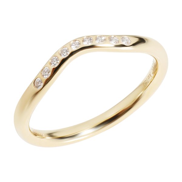 tiffany co elsa peretti curved diamond wedding band in 18k gold 0 06 ctw Tiffany Co Elsa Peretti Curved Diamond Wedding Band in 18K Gold 006 CTW