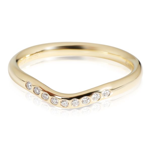 Tiffany Co Tiffany Co Elsa Peretti Curved Diamond Wedding Band in 18K Gold 006 CTW