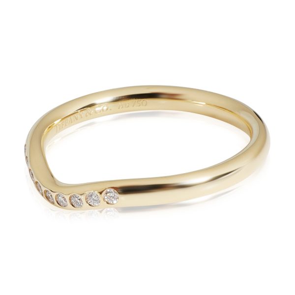 Wedding Band Yellow Gold Tiffany Co Elsa Peretti Curved Diamond Wedding Band in 18K Gold 006 CTW