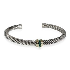 David Yurman Cable Emerald Cuff in 14K Yellow GoldSterling Silver Chanel Executive Line Tote Bag