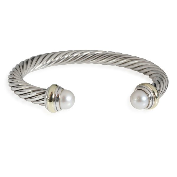 David Yurman Classic Cable Pearl Cuff in 14K Yellow GoldSterling Silver David Yurman Classic Cable Pearl Cuff in 14K Yellow GoldSterling Silver