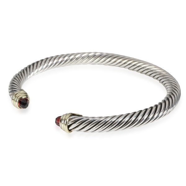 117265 sv 2cf11bcd ad2d 4179 9e62 119661165b5e David Yurman Cable Garnet Cuff in 14K Yellow GoldSterling Silver