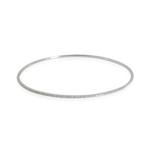 Diamond Thin Micro Pave Bangle in 18k White Gold 075 CTW Cart