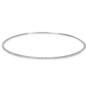 Diamond Bangle in 18k White Gold 075 CTW Stella McCartney Black Vegan Leather Nina Fold Over Frame Bag