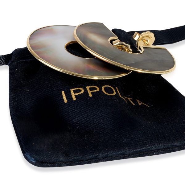 117344 box 7363d586 659f 44f3 801b 5111bb668251 Ippolita Polished Rock Candy Shell Slices Hoop Earring in 18K Yellow Gold