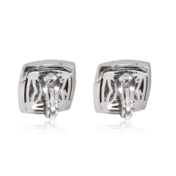 117410 bv BVLGARI Pyramide Diamond Earrings in 18K White Gold 152 CTW