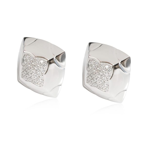 117410 sv BVLGARI Pyramide Diamond Earrings in 18K White Gold 152 CTW