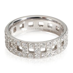 Tiffany Co T True Wide Diamond Ring in 18K White Gold 099 CTW GUCCI Horsebit 1955 Shoulder Bag Diagonal GG Supreme Beige Brown Gold