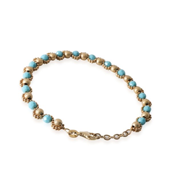 117464 bv Turquoise Bracelet in 14k Yellow Gold