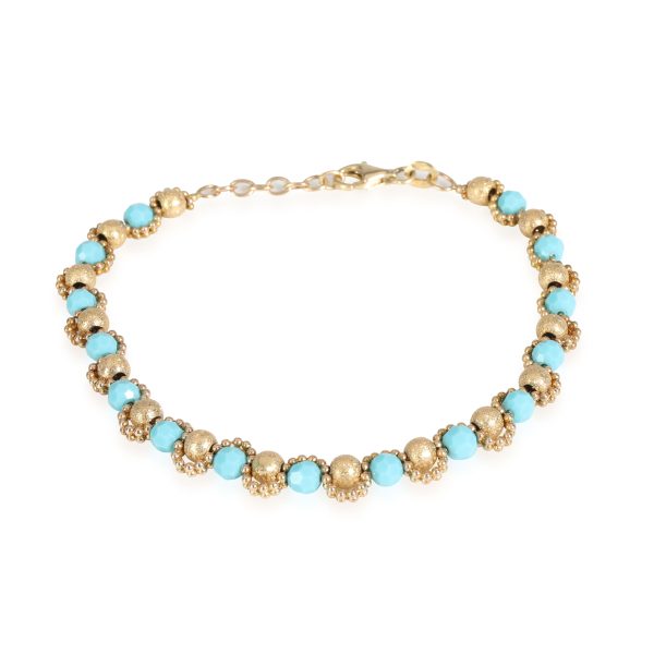 Turquoise Bracelet in 14k Yellow Gold Turquoise Bracelet in 14k Yellow Gold