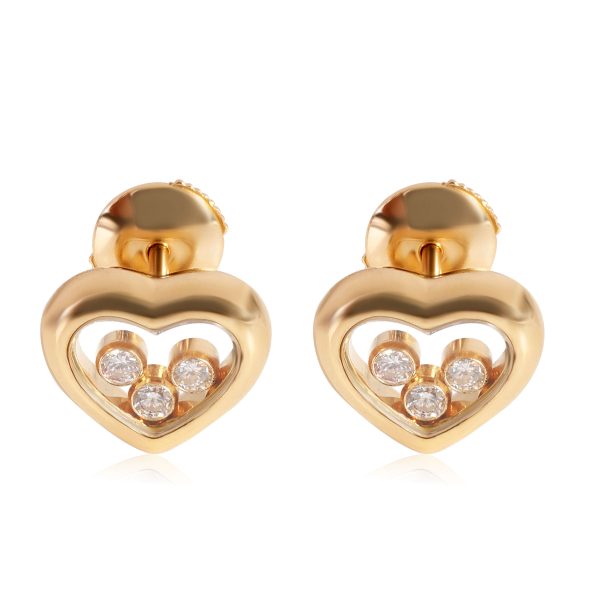 Chopard Happy Diamond Heart Earrings in 18k Yellow Gold 03 CTW Chopard Happy Diamond Heart Earrings in 18k Yellow Gold 03 CTW