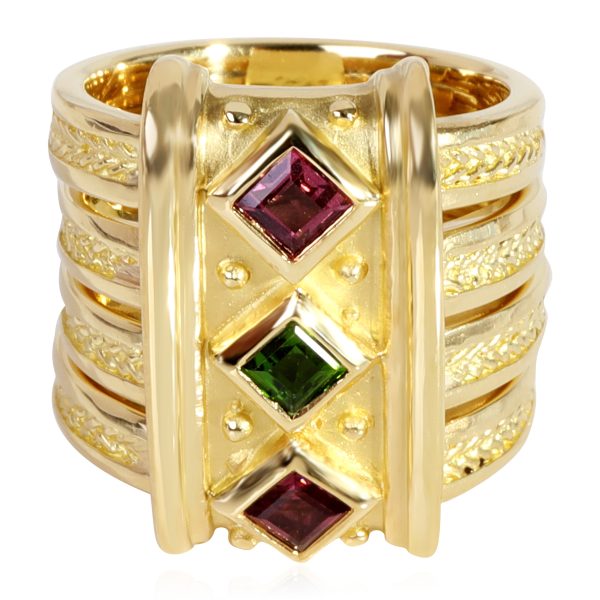 SeidenGang SeidenGang 4 Band Stack Pinky Ring with Peridot Tourmaline