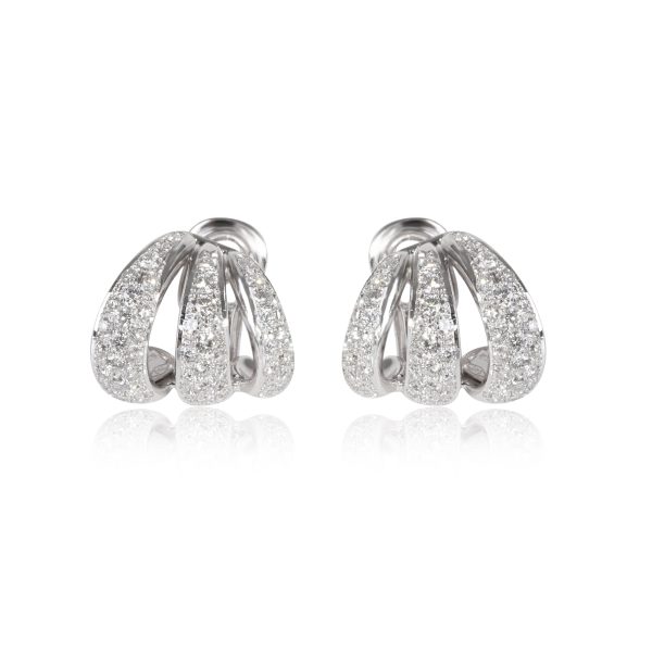 Pave Diamond Triple Hoop Earrings in 18k White Gold 168 CTW Pave Diamond Triple Hoop Earrings in 18k White Gold 168 CTW