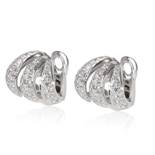 117757 sv Pave Diamond Triple Hoop Earrings in 18k White Gold 168 CTW