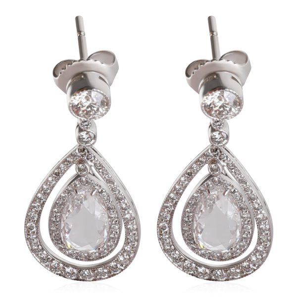 Rose Cut Diamond Drop Earring in Platinum G H VS 200 CTW Rose Cut Diamond Drop Earring in Platinum G H VS 200 CTW