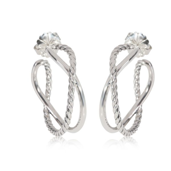 David Yurman Crossover Hoop Earring in Sterling Silver David Yurman Crossover Hoop Earring in Sterling Silver