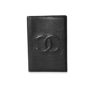 Chanel Black Caviar Timeless Passport Case Cart