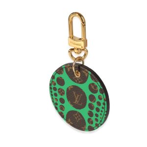 Louis Vuitton x Yayoi Kusama Green Infinity Dots Monogram Canvas Bag Charm Chloe Marcie Micro Calfskin Bucket Black