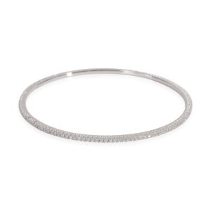 La Reina Diamond Bangle in 18k White Gold 1 CTW Louis Vuitton Flat Shopper Denim Bag Monogram Azure