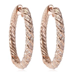 Diamond Hoop Earring in 14k Rose Gold 033 CTW Louis Vuitton Monogram LV Moon Backpack