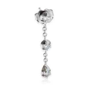 Carbon Hyde Tulip Ear Chain Single Diamond Earring in 14k White Gold 016 CTW Cart